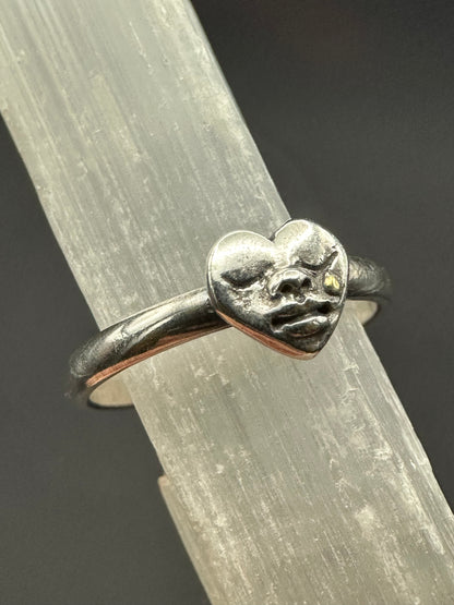 Heart Face with Golden Tear Ring